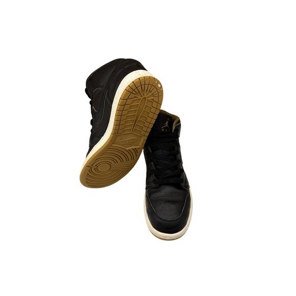 Nike Air Jordan 1 Shoes Black Leather High Top Shoes Size Women's Size 7.5 - Picture 4 of 4